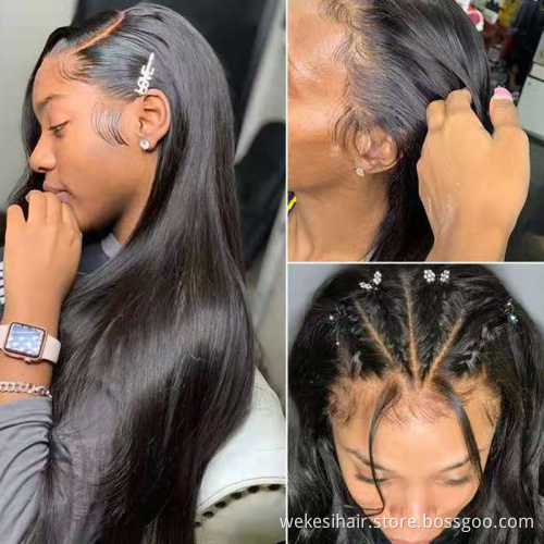 13x4 13x6 360 HD Lace Frontal Wigs Brazilian Straight Human Hair Wigs 150% 180% Human Hair Lace Wig For Black Woman